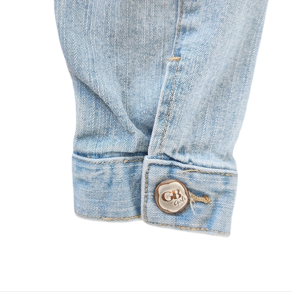 GB Girls Patch Light-Wash Jean Jacket / Size 6X - Picture 11 of 15